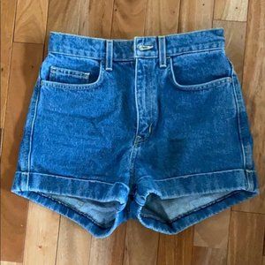 American Apparel high-waisted denim shorts. 26.